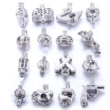 Mixed Pearl Cage Locket Necklaces Aroma Diffuser Charm Necklace