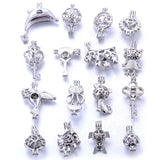 Mixed Pearl Cage Locket Necklaces Aroma Diffuser Charm Necklace