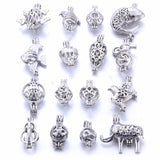 Mixed Pearl Cage Locket Necklaces Aroma Diffuser Charm Necklace
