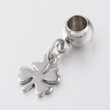 304 Stainless Steel European Large Hole Dangle Beads, Stainless Steel Color