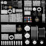 Mixed Silicone Casting Molds & Tools Set for DIY Jewelry Making