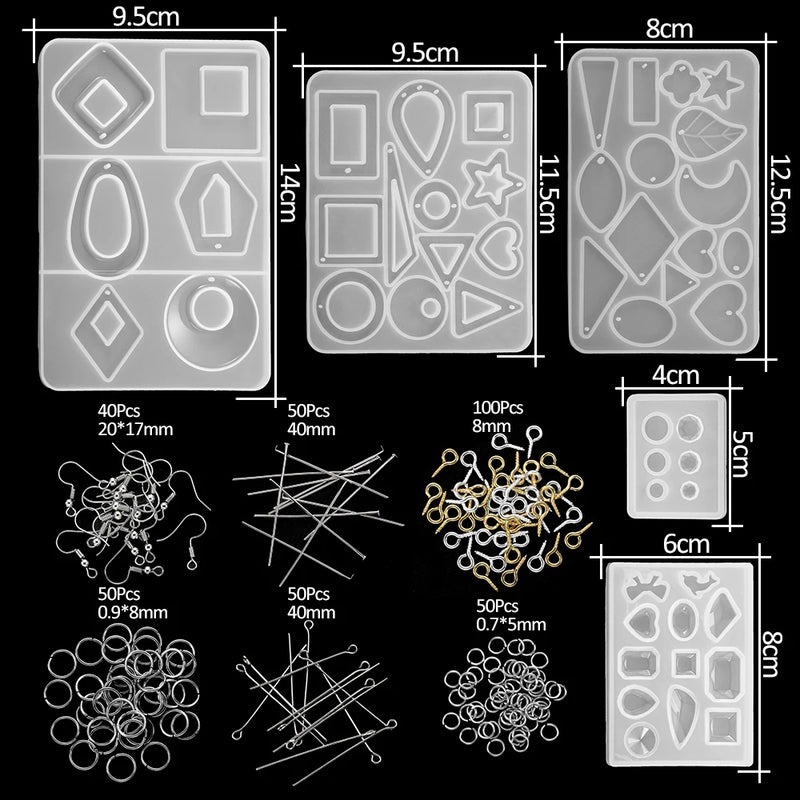 Mixed Silicone Casting Molds & Tools Set for DIY Jewelry Making
