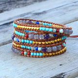Boho Layered Bracelet Mixed Natural Stones - Girl's & Woman's Gift