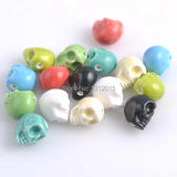Skull Ceramic Beads Round Spacer Jewelry Diy 14X13mm 20pcs XD0318-23