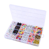 Square Alphabet Letter Beads Charms DIY Set Accessories
