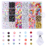Square Alphabet Letter Beads Charms DIY Set Accessories