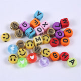 Square Alphabet Letter Beads Charms DIY Set Accessories