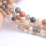 Mixed Stone Beads Natural Moon Sun Tourmaline Spacer Round DIY Bracelet