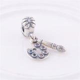 Mixed Stones Artist Palette Silver 925 Jewelry DIY For Charm Bracelets & Bangles