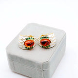 Mixed Sweet Colors Enamel Clip Earrings Exaggeration Glaze Ethnic Jewelry