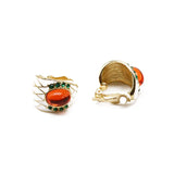 Mixed Sweet Colors Enamel Clip Earrings Exaggeration Glaze Ethnic Jewelry