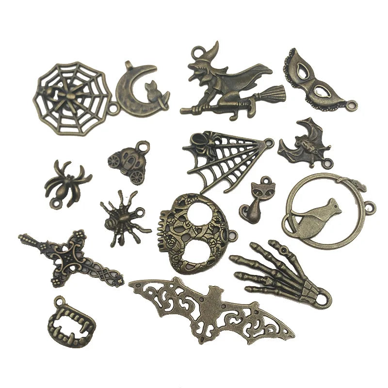 Vintage Alloy Bronze Halloween Charm Jewelry Making DIY Supplies