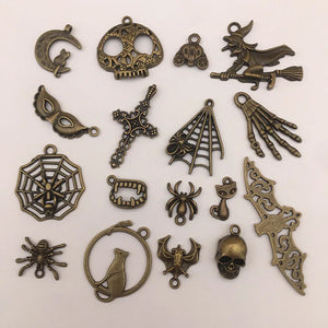 Vintage Alloy Bronze Halloween Charm Jewelry Making DIY Supplies