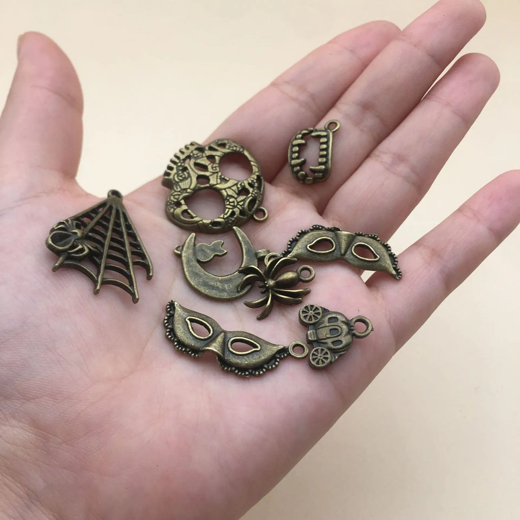 Vintage Alloy Bronze Halloween Charm Jewelry Making DIY Supplies