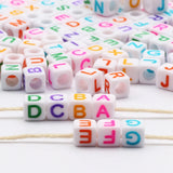 Square Letter Acrylic Beads Cube Spacer Alphabet Beads For Jewelry Making