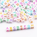 Square Letter Acrylic Beads Cube Spacer Alphabet Beads For Jewelry Making