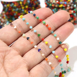 2.5mm Glass Beads Necklace Chains Bulk for DIY Jewelry Making