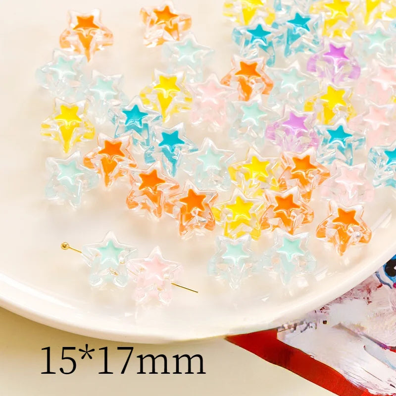 Acrylic Drop Oil Love Stars Beads DIY Beaded Material