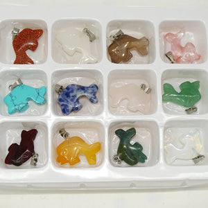 Mixed Natural Stone Sea Dolphin Pendant DIY Necklace Jewelry