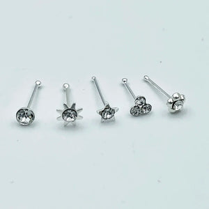 Mixed Nose Bone 925 Sterling Silver Nostril Stud Indian Nose Piercing Jewelry