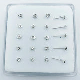 Mixed Nose Bone 925 Sterling Silver Nostril Stud Indian Nose Piercing Jewelry