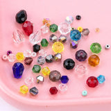 Mixed Shape Glass Beads Crystal Charms Loose Spacer Bicone Beads Seedbeads