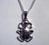 Egyptian Scarab Necklace Pendant with Chain Jewelry
