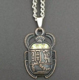 Egyptian Scarab Necklace Pendant with Chain Jewelry