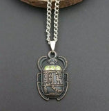 Egyptian Scarab Necklace Pendant with Chain Jewelry