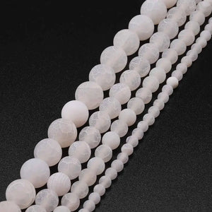 Natural Stone Frost Crab Agates Round Spacer Bead for Jewelry Making