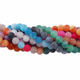 Natural Stone Frost Crab Agates Round Spacer Bead for Jewelry Making