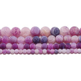 Natural Stone Frost Crab Agates Round Spacer Bead for Jewelry Making