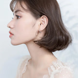 925 Sterling Silver Geometric Hoop Earrings for Women