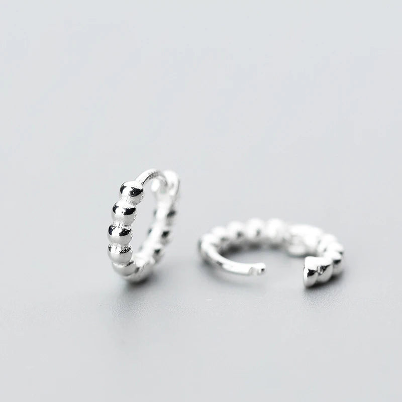 925 Sterling Silver Geometric Hoop Earrings for Women