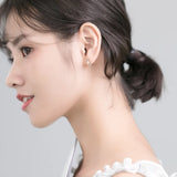 925 Sterling Silver Geometric Hoop Earrings for Women