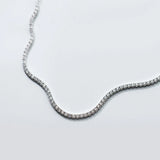 925 Silver Crystal Zircon Inlay Necklace Glamour Jewelry Women