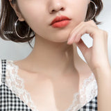925 Silver Korea Exaggeration Circle Hoop Earrings Women