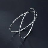 925 Silver Korea Exaggeration Circle Hoop Earrings Women