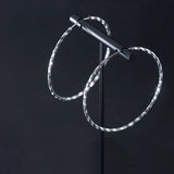 925 Silver Korea Exaggeration Circle Hoop Earrings Women