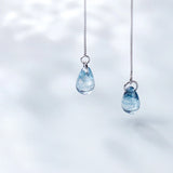 925 Solid Sterling Silver Water Drop Linked Earrings