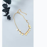 925 Solid Sterling Silver Round Wafer Bracelet for Women