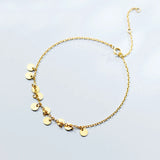 925 Solid Sterling Silver Round Wafer Bracelet for Women