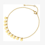 925 Solid Sterling Silver Round Wafer Bracelet for Women