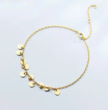 925 Solid Sterling Silver Round Wafer Bracelet for Women