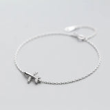 925 Sterling Silver Plane CZ Bracelet for Women