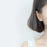 925 Silver Colorful CZ Rainbow Cloud Stud Earring Women Girl Lady