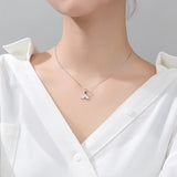925 Silver Mermaid Fishtail CZ Pendant Short Necklace for Women