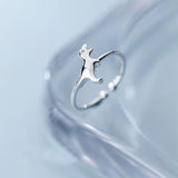925 Sterling Silver Dinosaur Charm Ring Opening Gift