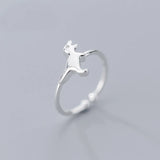 925 Sterling Silver Dinosaur Charm Ring Opening Gift