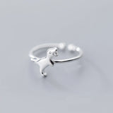 925 Sterling Silver Dinosaur Charm Ring Opening Gift